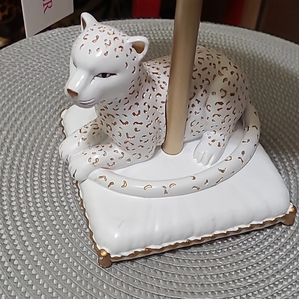 C. WONDER Gold and White Leopard Vanity Mirror